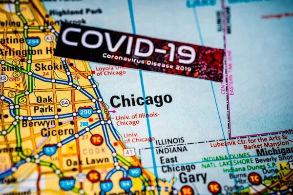 Chicago Coronavirus Covid Karantina Geçmişi — Stok fotoğraf