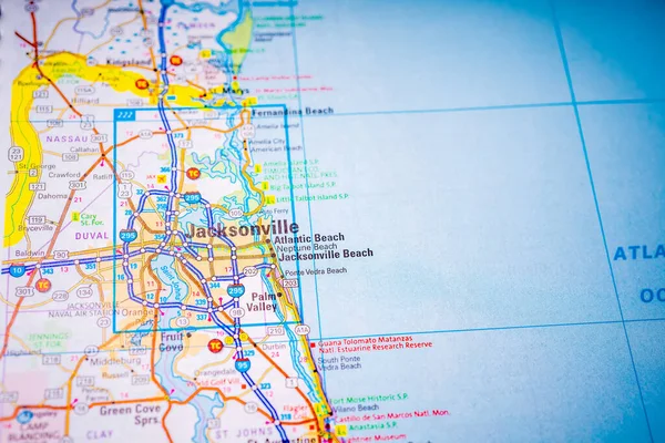 Jacksonville Pozadí Mapy Usa — Stock fotografie