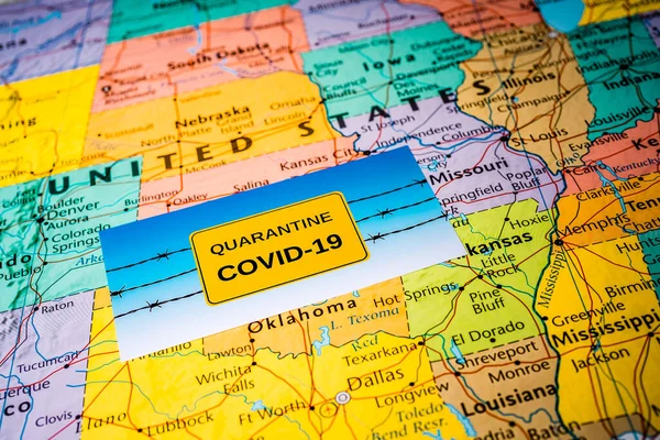 Estados Unidos Coronavirus Covid Fondo Cuarentena — Foto de Stock