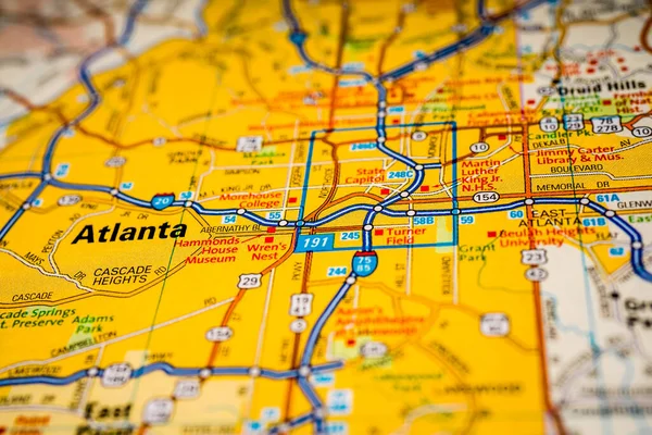 Atlanta Mapa Fondo —  Fotos de Stock