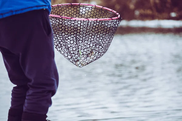 Pêche Truite Sur Lac — Photo