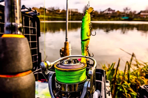 Pesca Pesca Sul Lago — Foto Stock