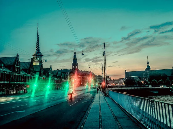 Kopenhagen Sommer Schöne Architektur Reise Hintergrund — Stockfoto