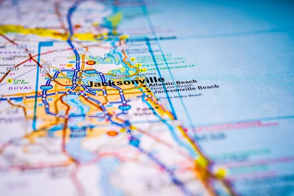 Jacksonville Pozadí Mapy Usa — Stock fotografie