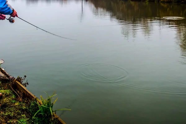 Pesca Pesca Lago — Foto de Stock