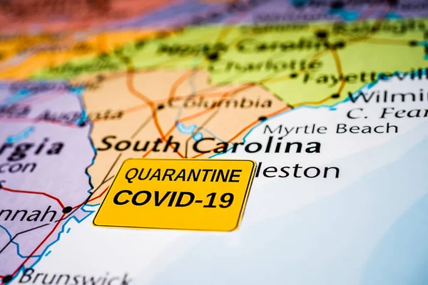 Coronavirus Del Estado Carolina Del Sur Covid Cuarentena —  Fotos de Stock