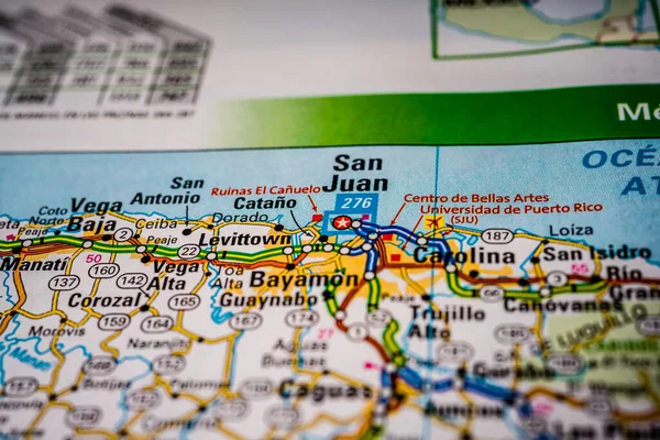 San Juan Sulla Mappa Messico — Foto Stock