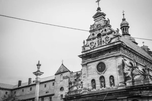 Magnifique Hiver Lviv Architecture Rues — Photo