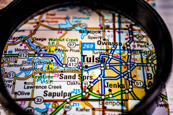 Mappa Sfondo Tulsa Usa Viaggio — Foto Stock