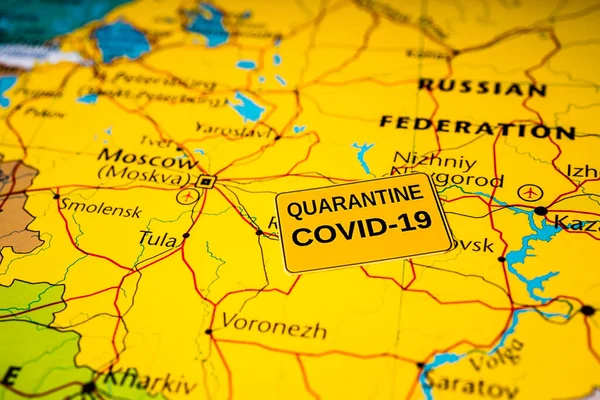 Russia Coronavirus Covid Carantine Background — стокове фото
