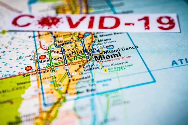 Miami Coronavirus Covid Karantän Bakgrund — Stockfoto