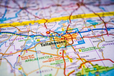 Tallahassee on USA map background clipart