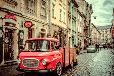 Muhteşem kış Lviv mimarisi ve sokakları