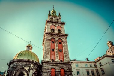 Muhteşem kış Lviv mimarisi ve sokakları