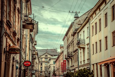 Muhteşem kış Lviv mimarisi ve sokakları