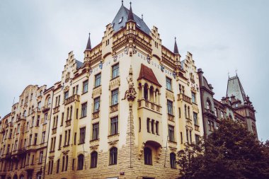 Güz Prag 'ın güzel sokakları ve mimarisi