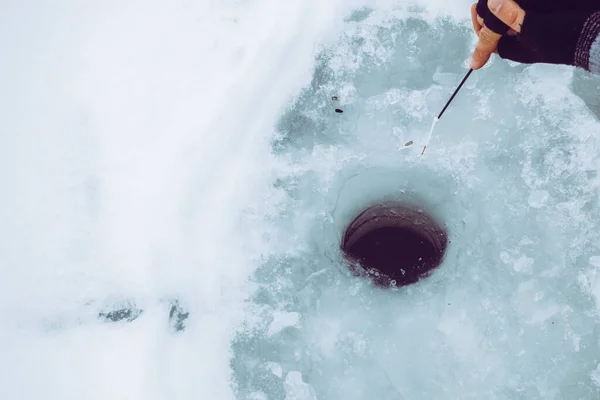 Winter Eisfischen Hintergrund — Stockfoto