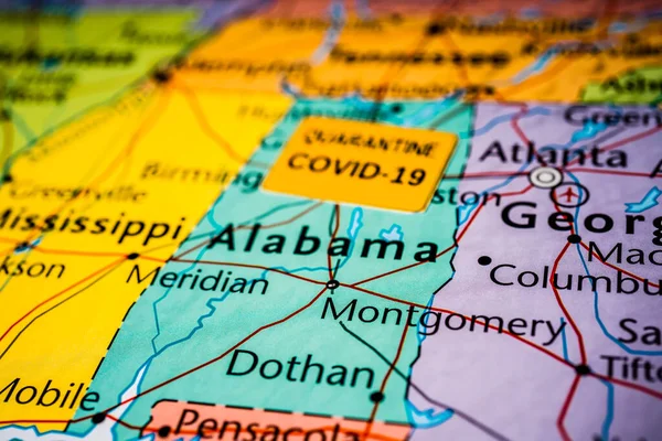 Штат Алабама Covid Карантин — стокове фото
