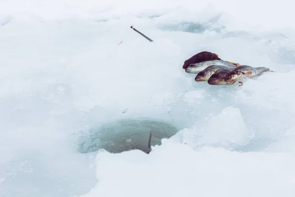 Winter Ice Fishing Background — Stock Photo, Image