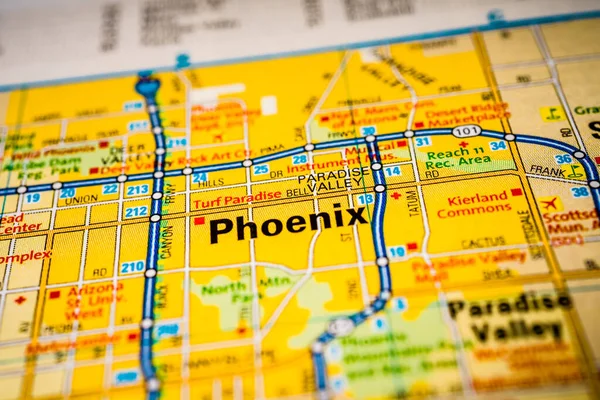 Phoenix Usa Resekarta Bakgrund — Stockfoto