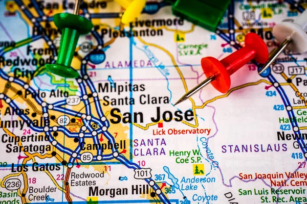 San Jose USA Map, Atlas Travel Background