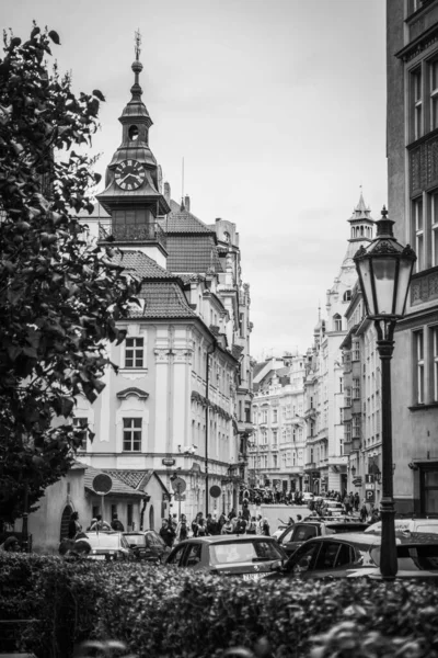 Όμορφοι Δρόμοι Και Την Αρχιτεκτονική Του Φθινοπώρου Πράγα — Φωτογραφία Αρχείου