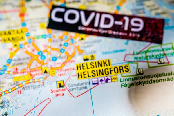 Helsinki Coronavirus Covid Karantänbakgrund — Stockfoto