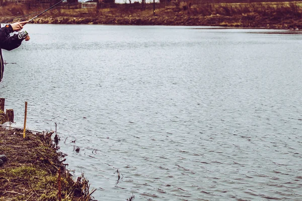 Hechtangeln Auf Dem See Freizeitfischerei — Stockfoto