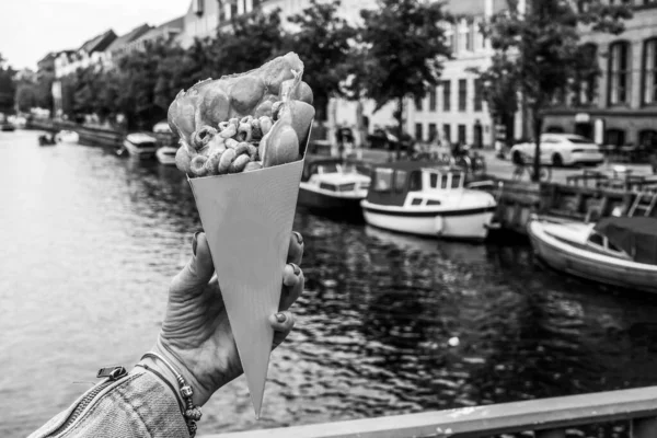 Zmrzlina Vafle Pozadí Kodaně — Stock fotografie