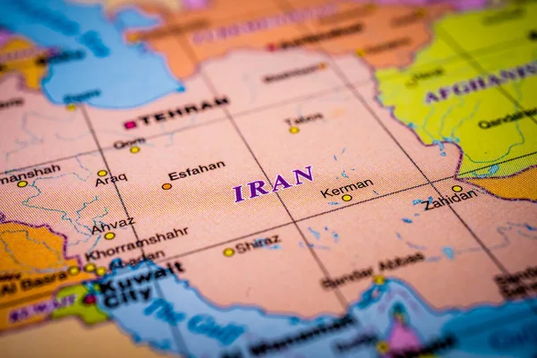 Irán Mapa Del Mundo — Foto de Stock