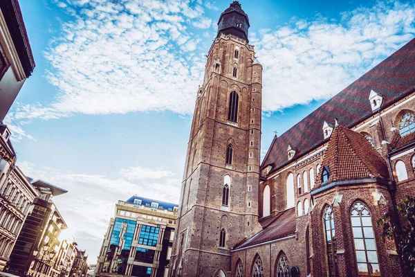 Plaza Del Mercado Central Wroclaw Con Antiguas Casas Coloridas — Foto de Stock