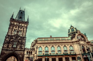 Güz Prag 'ın güzel sokakları ve mimarisi