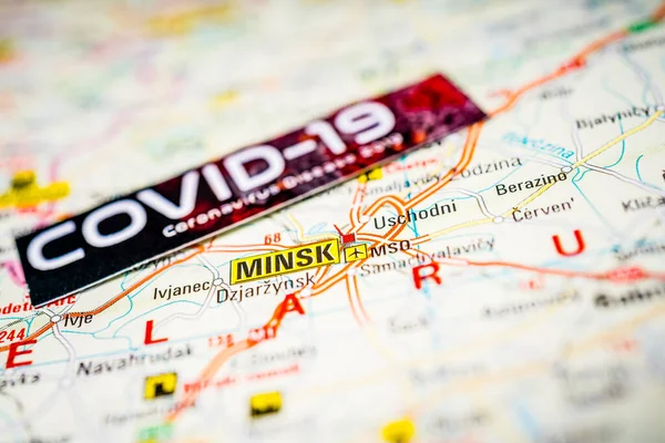Minsk Coronavirus Covid Quarantine Background — 스톡 사진