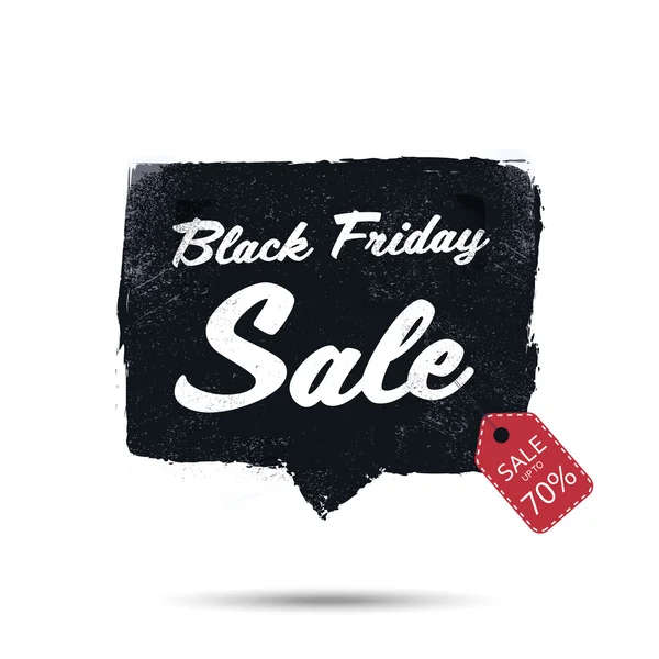 Black friday sale promotional poster with watercolor frame vector background. Discounts advertising in retail. — Stock Vector