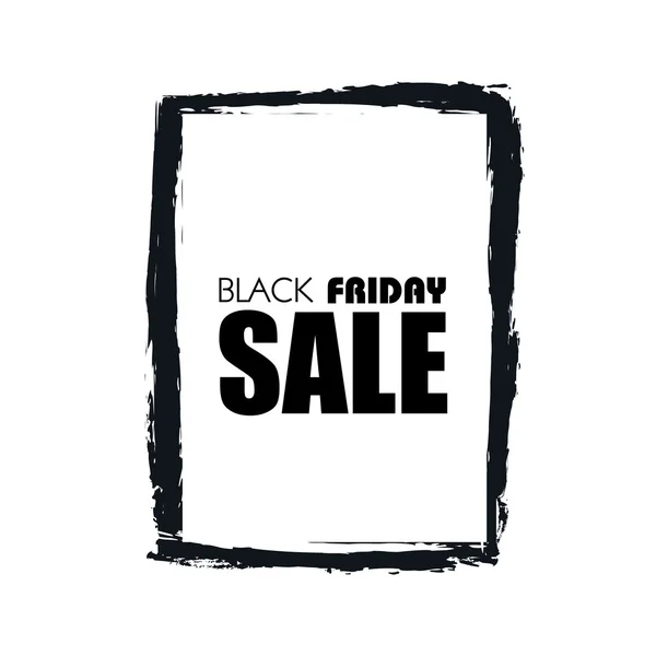 Black Friday sale poster, banner with grunge watercolor frame and typography inside. Vector isolated element for advertising discounts. — Stock Vector