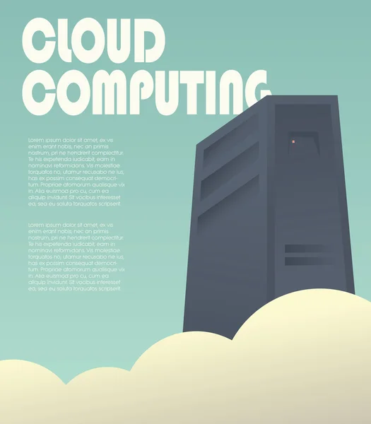 Cloud Computing Präsentationsvorlage. Technologie-Infografik Hintergrund mit Platz für Ihren Text. — Stockvektor