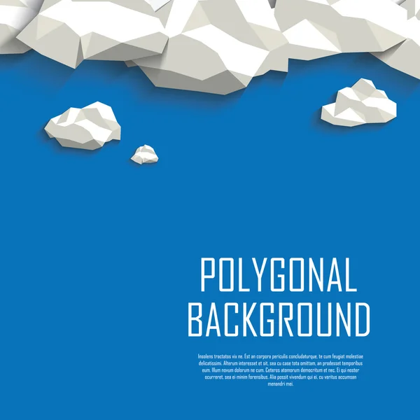 Wolken am Himmel polygonaler Hintergrund. Low-Poly-abstraktes Konzept mit Leerraum für Ihren Text. — Stockvektor