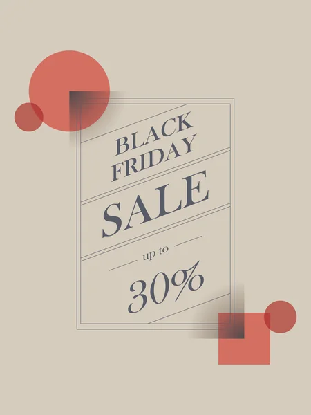 Black Friday Sale vector banner with percentual discount offer in vintage paper decorative artistic style. — Stock Vector
