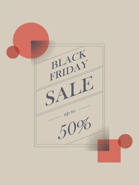 Black Friday Sale banner vectorial con oferta de descuento porcentual en estilo artístico decorativo de papel vintage . — Archivo Imágenes Vectoriales