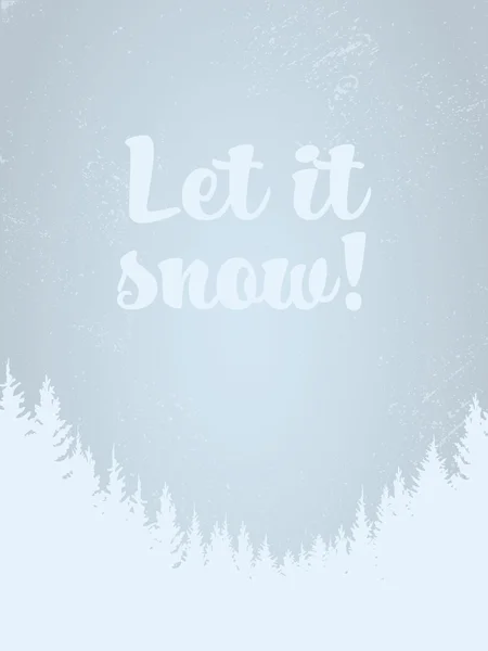 겨울 풍경 벡터 배경입니다. 크리스마스 카드 템플릿을 숲 실루엣. — 스톡 벡터