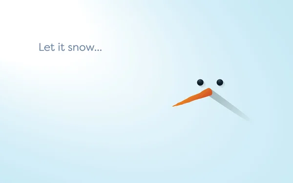 Χιονάνθρωπος peeking από το φόντο. Χριστουγεννιάτικη κάρτα διάνυσμα πρότυπο. — Διανυσματικό Αρχείο