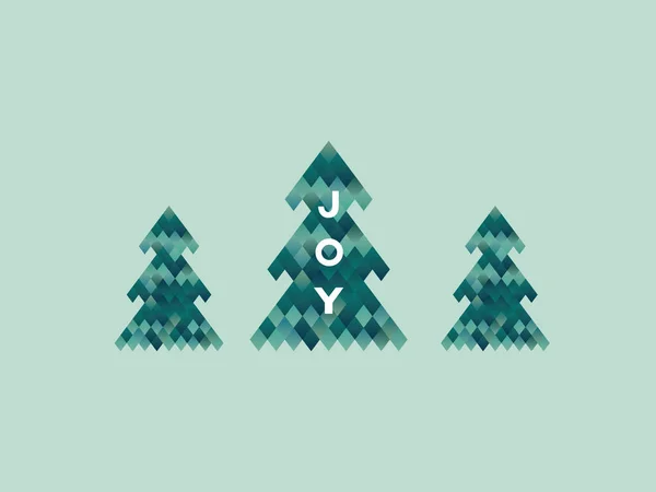 Arbre de Noël dans un style géométrique polygonal moderne. Modèle de vecteur de carte de Noël . — Image vectorielle