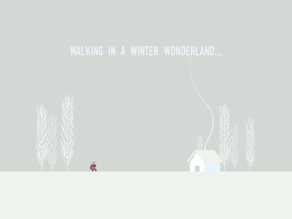 Fondo de tarjeta de Navidad minimalista con paisaje de invierno congelado y símbolo de Santa Claus . — Archivo Imágenes Vectoriales