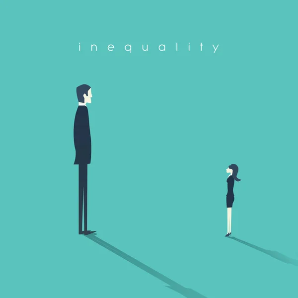 Business concetto di disuguaglianza di genere con uomo d'affari e donna d'affari simbolo . — Vettoriale Stock