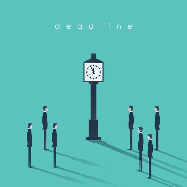 Business deadline concept vector background with a businessman and clock. Project management abstract illustration. — Stock Vector
