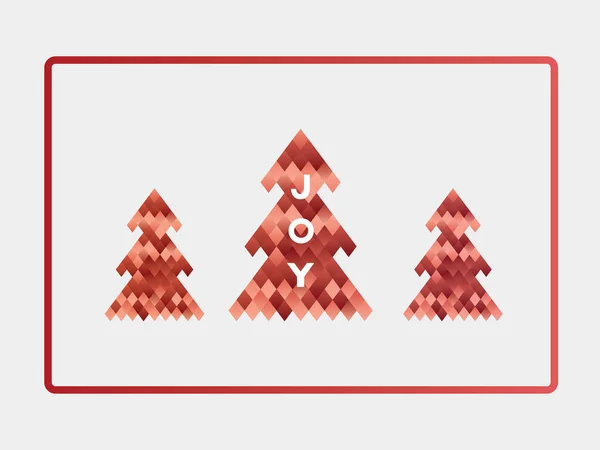Albero di Natale in moderno stile geometrico poligonale. Modello vettoriale della carta di Natale . — Vettoriale Stock