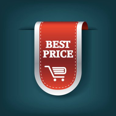 En iyi fiyat şerit Satılık etiketi veya afiş. Vektör simgesi özel teklifler ve online alışveriş satış tanıtımı için.