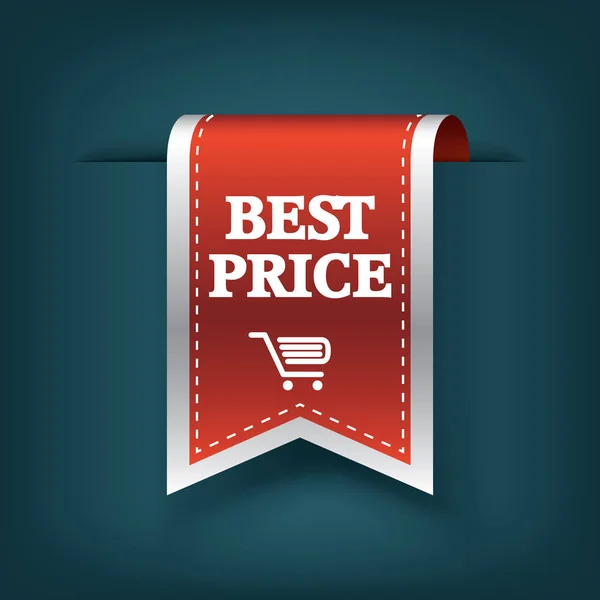 最高価格リボン販売ステッカーやバナー。オンライン ショッピングの販売促進のための特別提供のベクトル シンボル. — ストックベクタ
