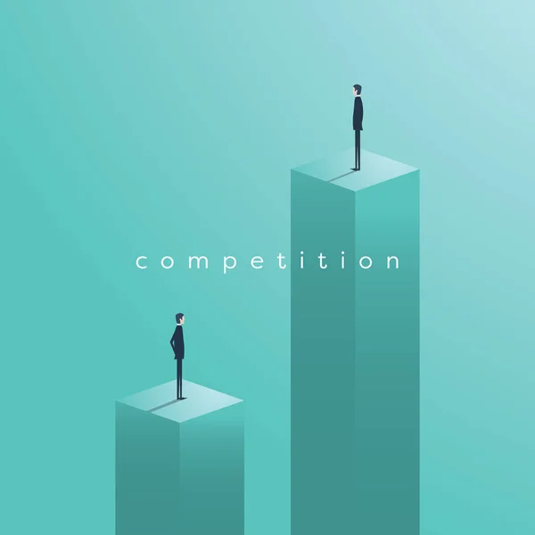 Concepto de competencia empresarial con ilustración vectorial hombre de negocios. Símbolo de desafío, carrera, éxito y ganadores . — Vector de stock