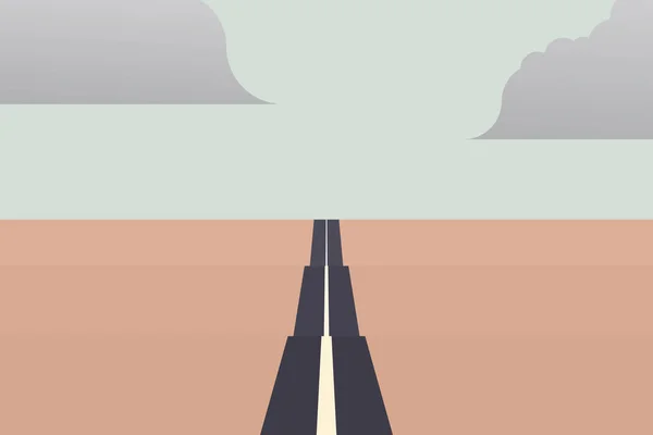 Longue route droite vers l'horizon comme un symbole de voyage illimité pendant les vacances d'été . — Image vectorielle